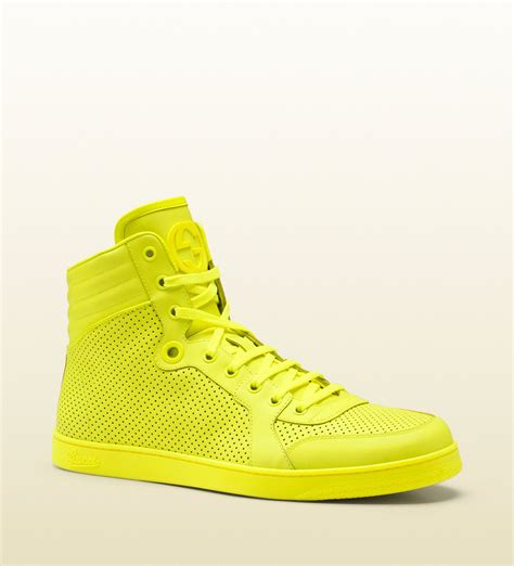 neon yellow gucci sneakers